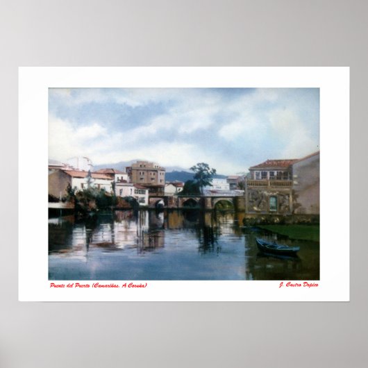 Brücke des Hafens (Camariñas. Zu Coruña) Poster (Vorne)