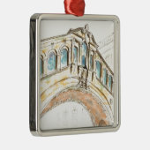 Brücke des Seufzer-Wasserfarbezeichnens Silbernes Ornament (Rechts)