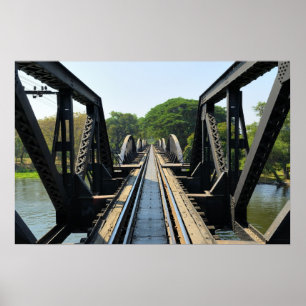Brücke durch den Fluss Kwai auf der Totenbahn Poster