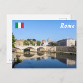 Brücke Emanuele II und Petersdom - Rom Postkarte (Vorne/Hinten)