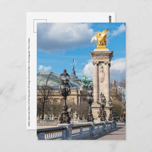 Brücke Grand Palais und Pont Alexandre III - Paris Postkarte (Vorne/Hinten)
