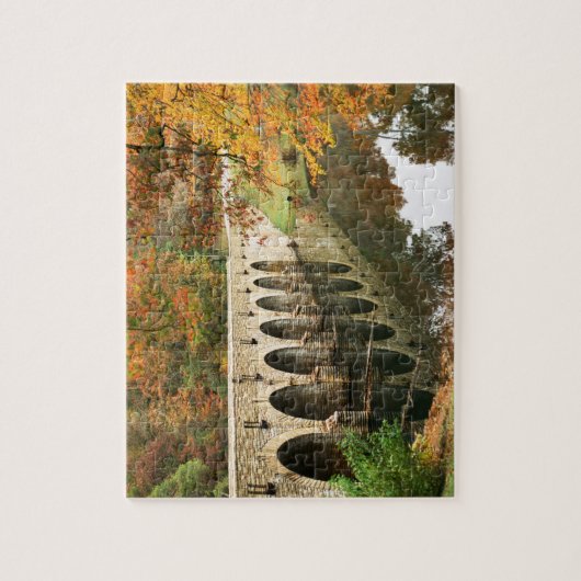 Brücke im Herbst in Tennessee Puzzle (Vertikal)