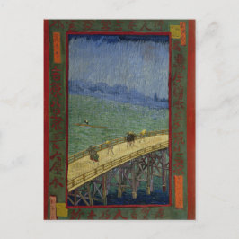 Brücke im Regen nach Hiroshige von Vincent Van Gog Postkarte