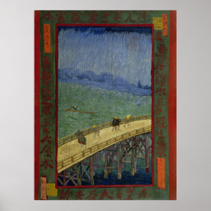 Brücke im Regen Poster