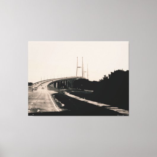 Brücke im regnerischen Wetter Leinwanddruck (Vorderseite)