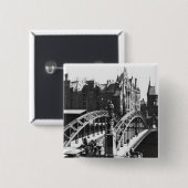 Brücke im Speicherstadt Hamburg, c.1910 Button (Vorne & Hinten)