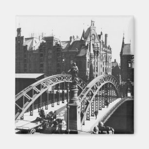Brücke im Speicherstadt Hamburg, c.1910 Magnet