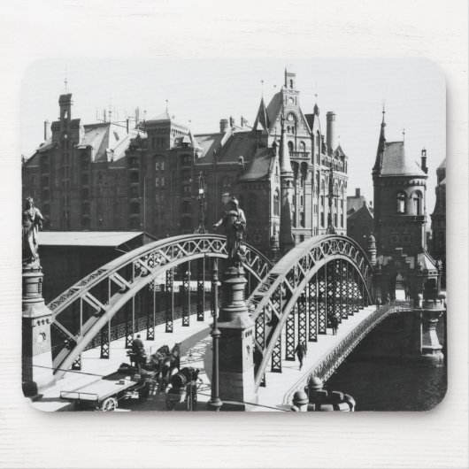 Brücke im Speicherstadt Hamburg, c.1910 Mousepad (Vorne)
