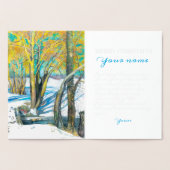 Brücke im Winter Aquarell Folienkarte (Innenseite)