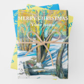 Brücke im Winter Aquarell Geschenkpapier Set (Beispiel)