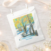 Brücke im Winter Aquarell Geschenktütchen (Ausgeschnitten)