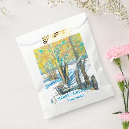 Brücke im Winter Aquarell Geschenktütchen (Versiegelt)