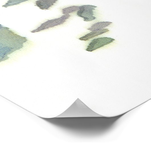 Brücke im Winter Aquarell Poster (Ecke)