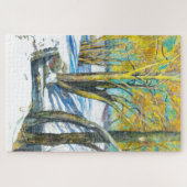 Brücke im Winter Aquarell Puzzle (Horizontal)