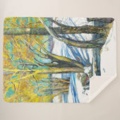 Brücke im Winter Aquarell Sherpadecke (Vorderseite (Horizontal))