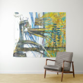 Brücke im Winter Aquarell Wandteppich (Beispiel (Horizontal))