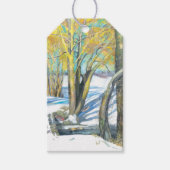 Brücke im Winter Geschenkanhänger (Vorderseite)