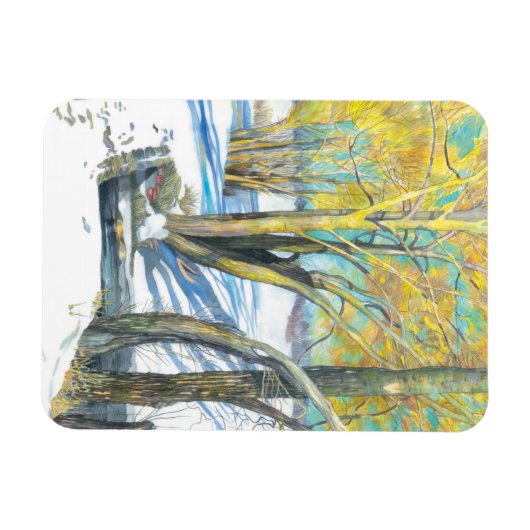 Brücke im Winter Magnet (Horizontal)