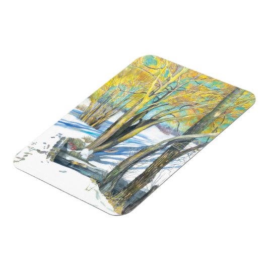 Brücke im Winter Magnet (Linke Seite)