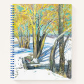 Brücke im Winter Notizblock (Vorderseite)