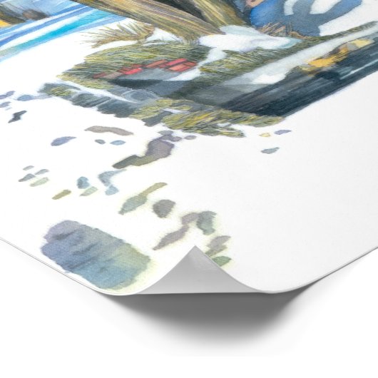 Brücke im Winter Poster (Ecke)