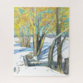 Brücke im Winter Puzzle (Vertikal)