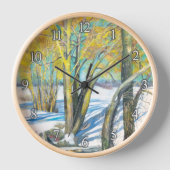 Brücke im Winter Uhr (Vorderseite)