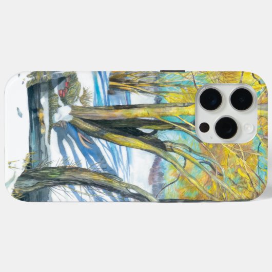 Brücke im Winter Wasserfarbe Case-Mate iPhone Hülle (Rückseite (Horizontal))