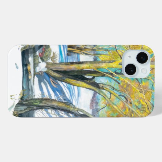 Brücke im Winter Wasserfarbe Case-Mate iPhone Hülle (Rückseite (Horizontal))