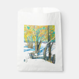 Brücke im Winter Wasserfarbe Geschenktütchen