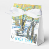 Brücke im Winter Watercol Malerei Geschenkschachtel (Vorderseite)