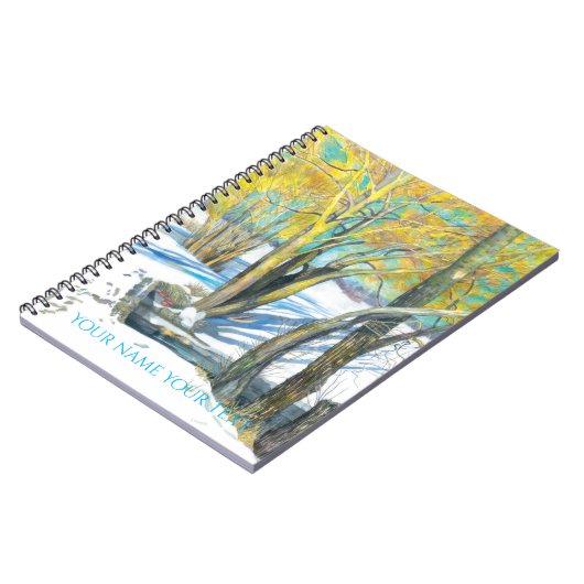 Brücke im Winter Watercol Malerei Notizblock (Linke Seite)