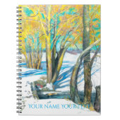 Brücke im Winter Watercol Malerei Notizblock (Vorderseite)