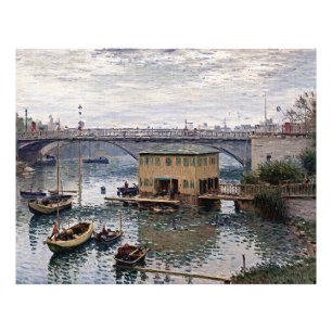Brücke in Argenteuil an einem grauen Tag Fotodruck