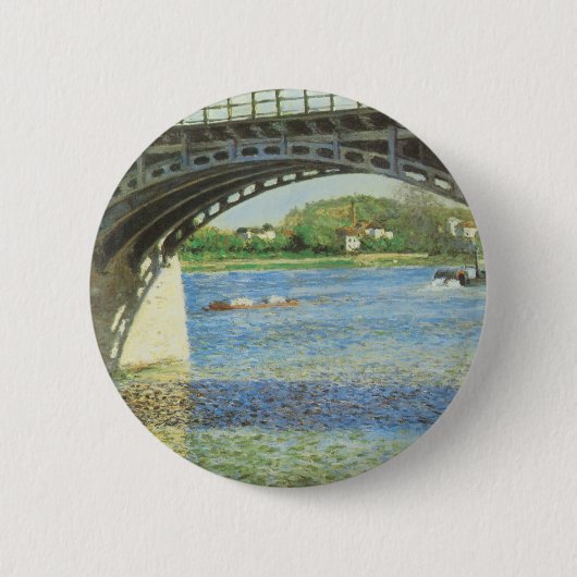 Brücke in Argenteuil bei Gustave Caillebotte Button (Vorderseite)