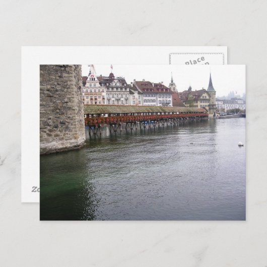 Brücke in Interlocken Postkarte (Vorne/Hinten)