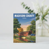 Brücke in Madison Landkreis Iowa Postkarte (Stehend Vorderseite)