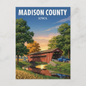 Brücke in Madison Landkreis Iowa Postkarte (Vorderseite)