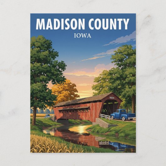 Brücke in Madison Landkreis Iowa Postkarte (Vorderseite)