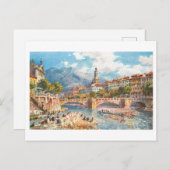 Brücke in Nizza, Frankreich, Vintage Postkarte (Vorne/Hinten)