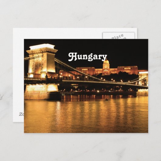 Brücke in Ungarn Postkarte (Vorne/Hinten)