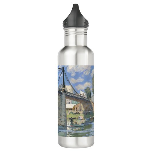 Brücke in Villeneu von Sisley Impressionist Paint Edelstahlflasche (Links)