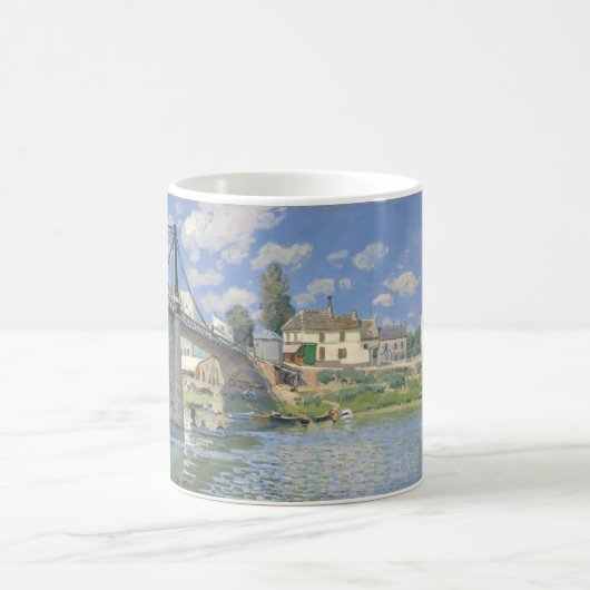 Brücke in Villeneu von Sisley Impressionist Paint Kaffeetasse (Mittel)