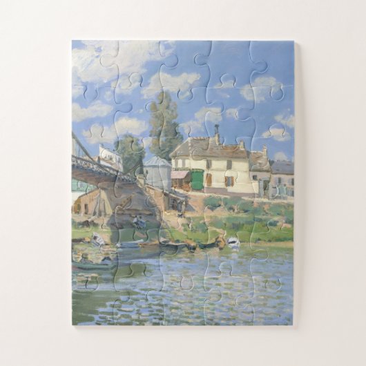 Brücke in Villeneu von Sisley Impressionist Paint Puzzle (Vertikal)