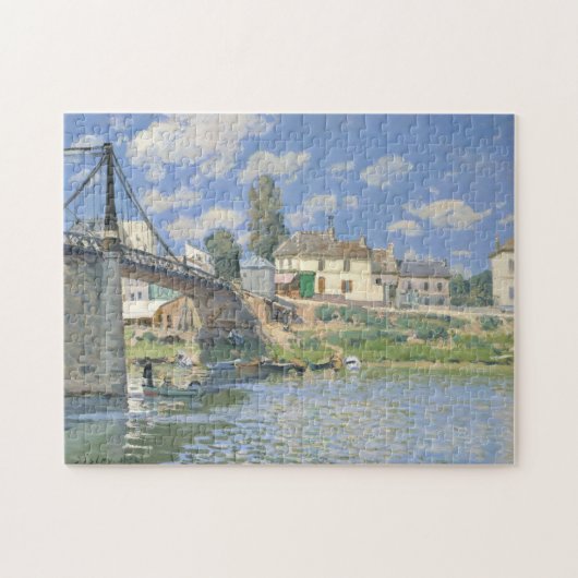 Brücke in Villeneu von Sisley Impressionist Paint Puzzle (Horizontal)