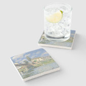 Brücke in Villeneu von Sisley Impressionist Paint Steinuntersetzer (Seitenansicht)