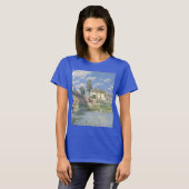 Brücke in Villeneu von Sisley Impressionist Paint T-Shirt (Vorne ganz)