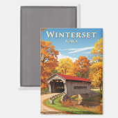 Brücke in Winterset Iowa Magnet (Vorderseite/Rückseite)