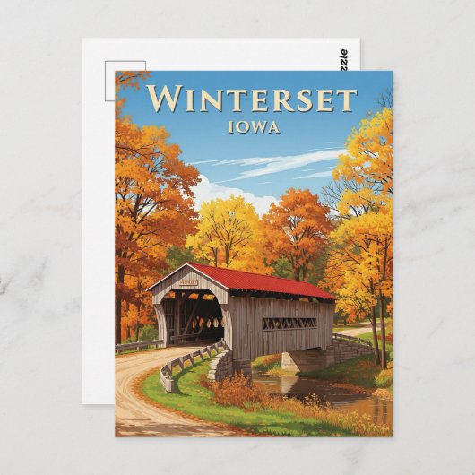 Brücke in Winterset Iowa Postkarte (Vorne/Hinten)
