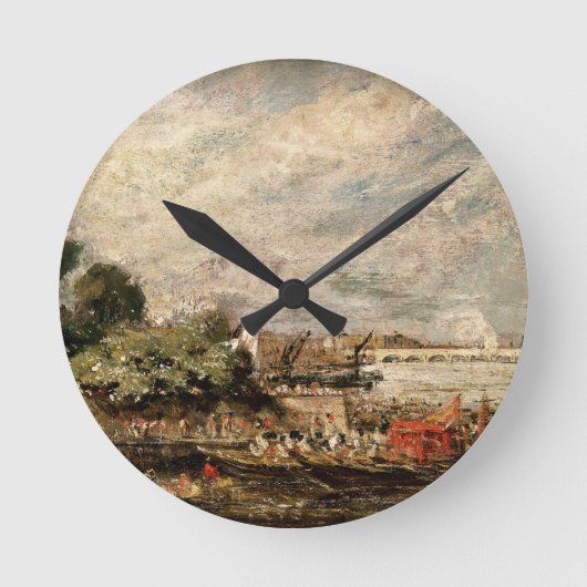 Brücke John Constables | Waterloo von oben Runde Wanduhr (Vorderseite)